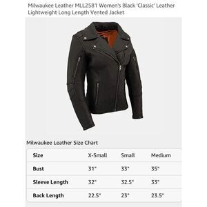 Milwaukee Leather Motorcycle Jacket Zip-Out Liner Women’s Small Black Vented